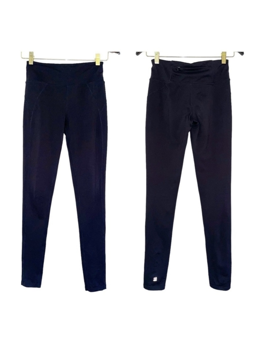 Sweaty Betty leggings full-length zipper pocket continuous drawcord black XXS